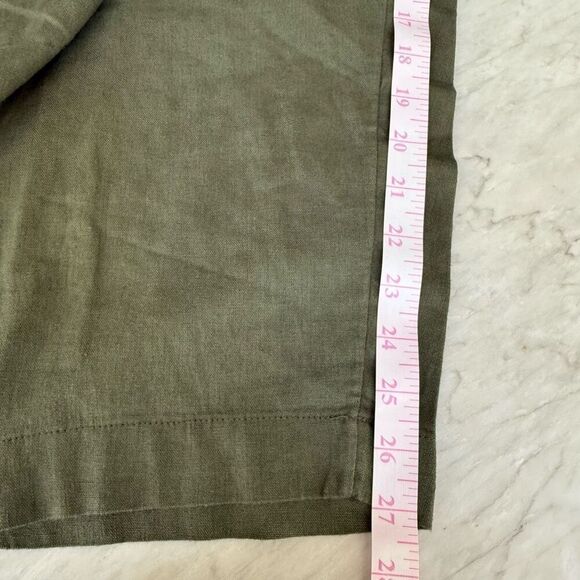 Old Navy Linen Blend Straight Pants Green High Rise comfort waistband 3X NWT - Picture 8 of 8